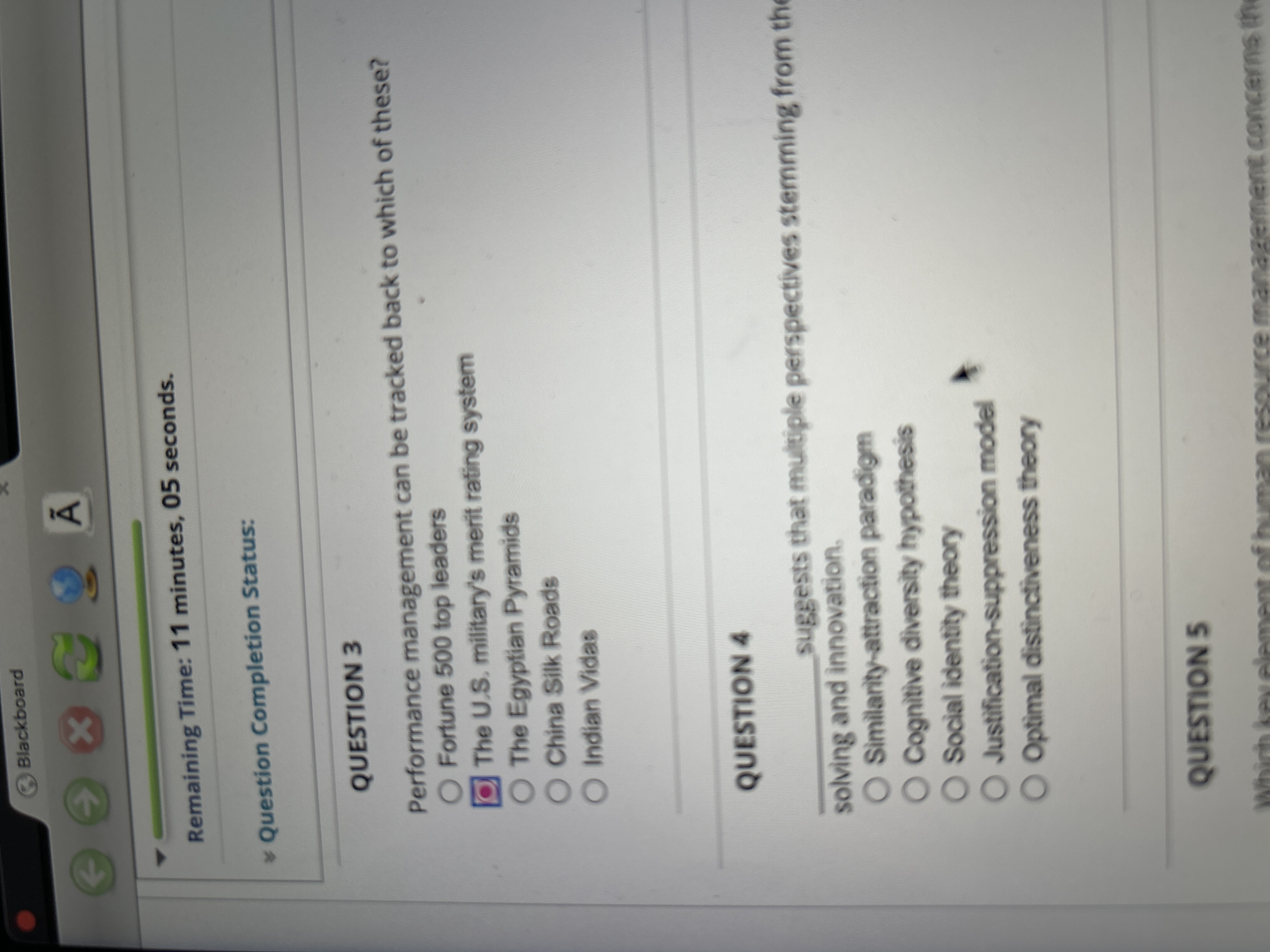  Remaining Time: 11 minutes, 05 seconds. Question Completion Status: QUESTION 3