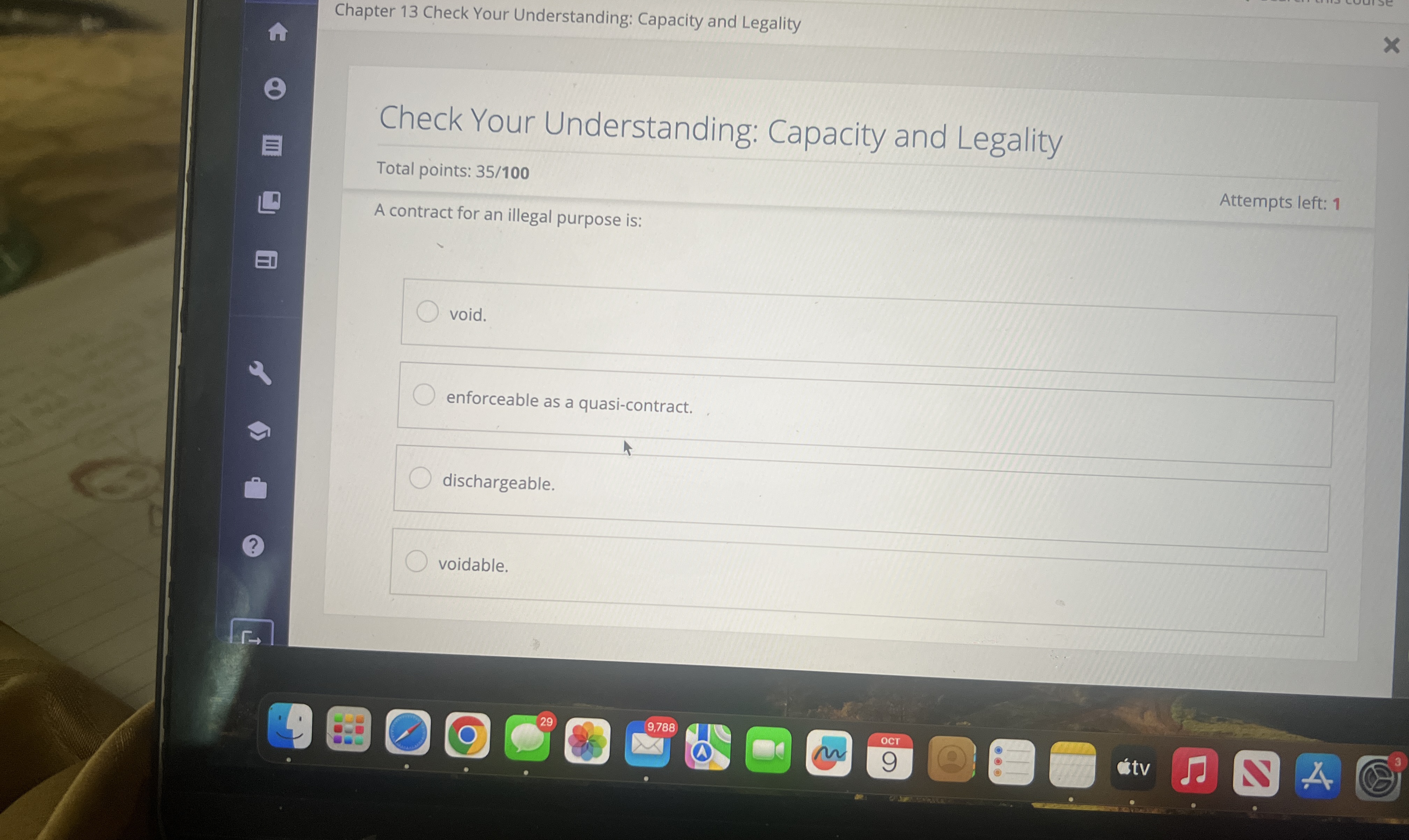  Check Your Understanding: Capacity and Legality Total points: 35100 A contract