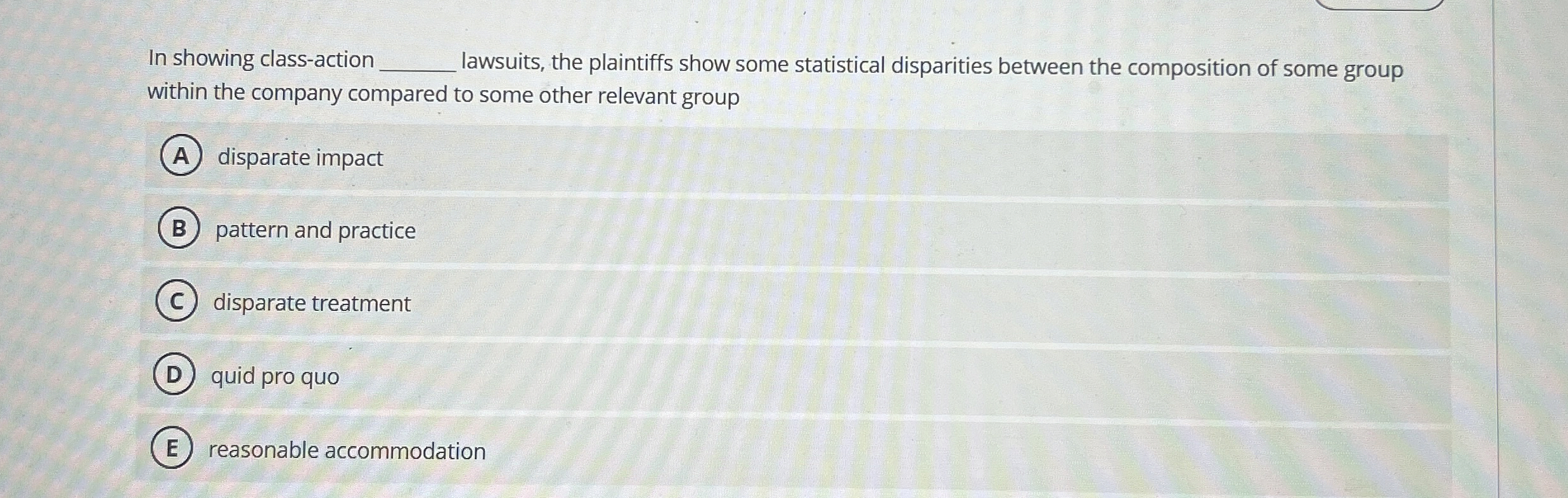  In showing class-action q, lawsuits, the plaintiffs show some statistical disparities