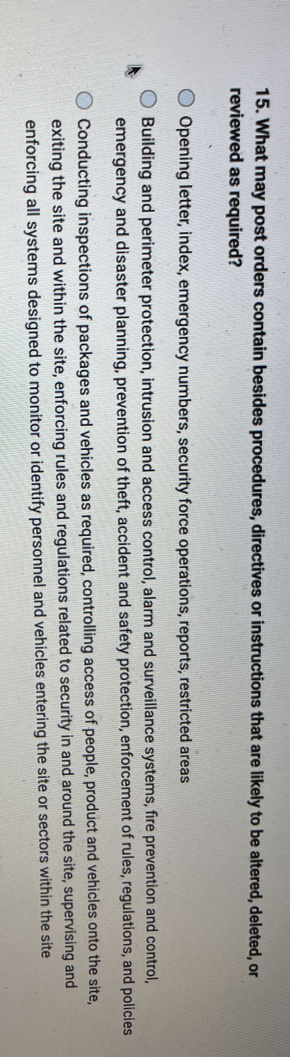  What may post orders contain besides procedures, directives or instructions that