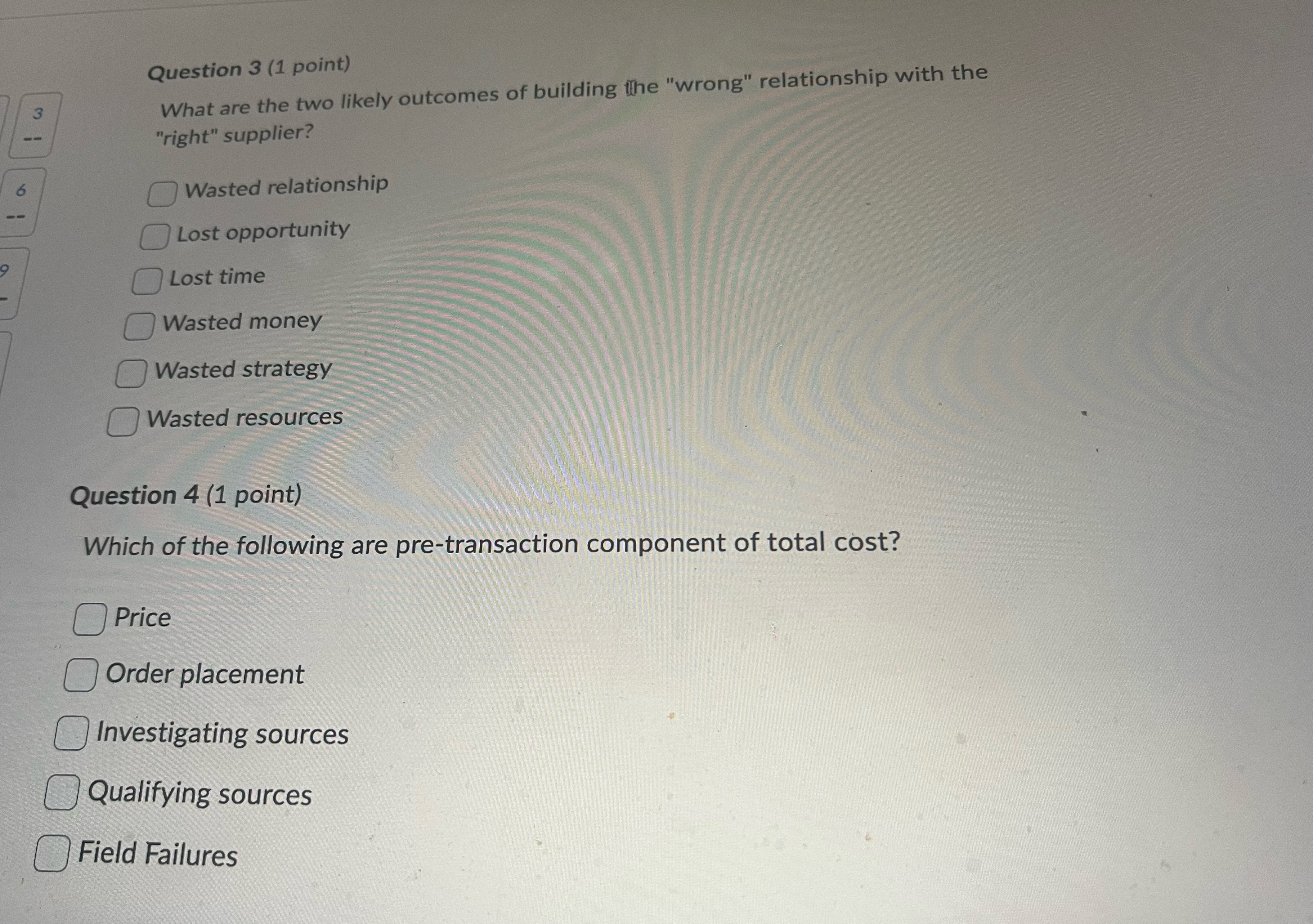  Question 3(1 point) What are the two likely outcomes of building