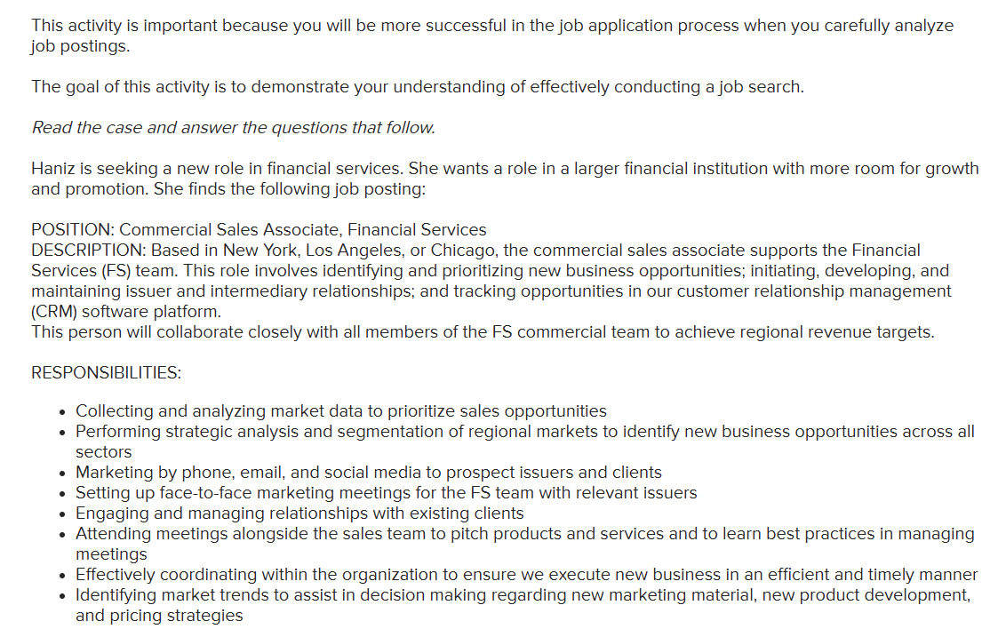  This activity is important because you will be more successful in