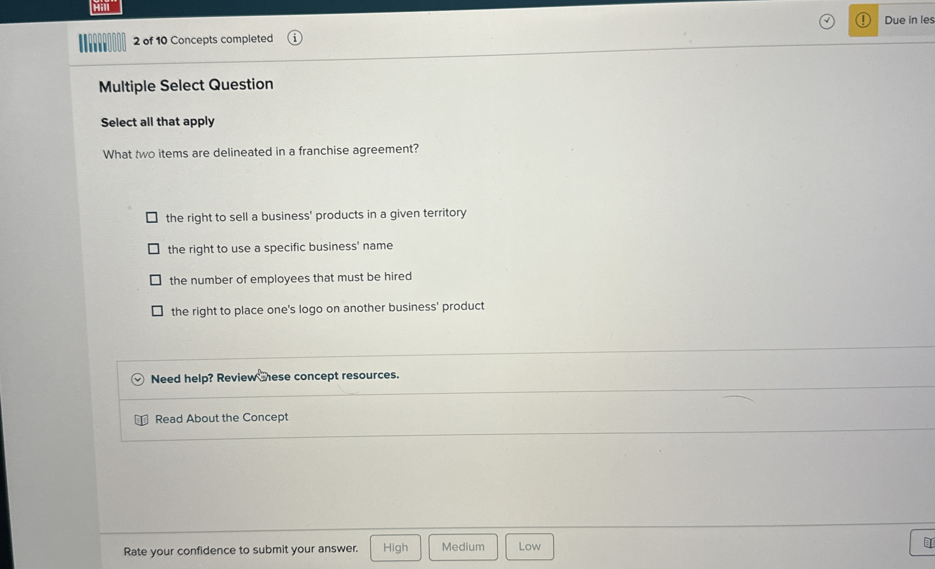  Multiple Select Question Select all that apply What two items are
