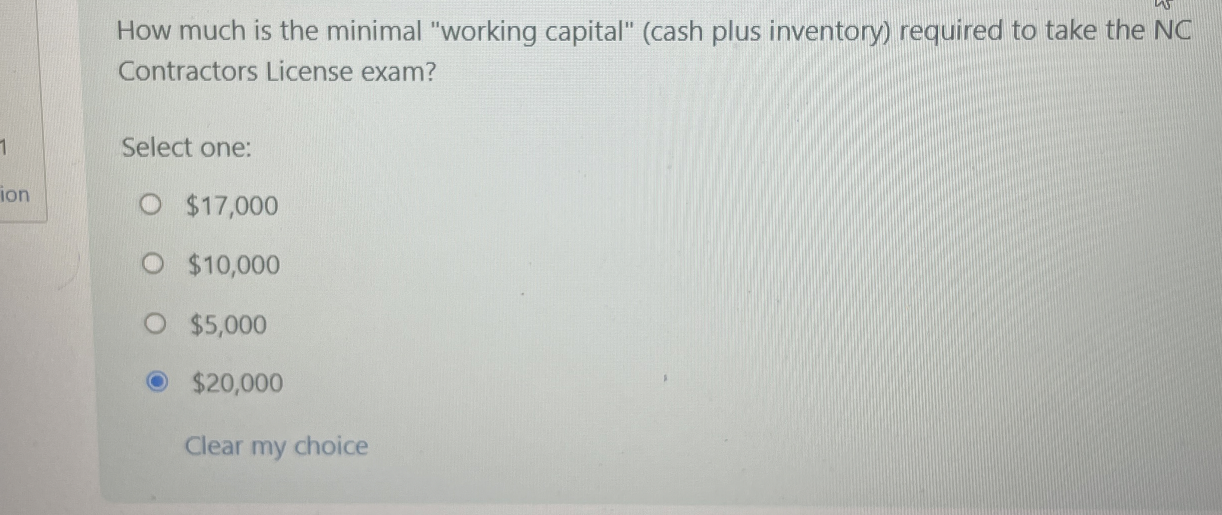  How much is the minimal "working capital" (cash plus inventory) required