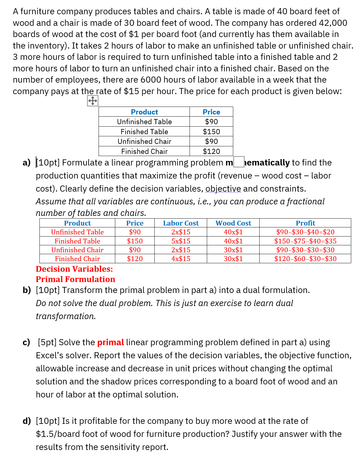  INCLUDE SCREENSHOTS OF WORK IN EXCEL, INCLUDE ALL FORMULAS AND SOLVER