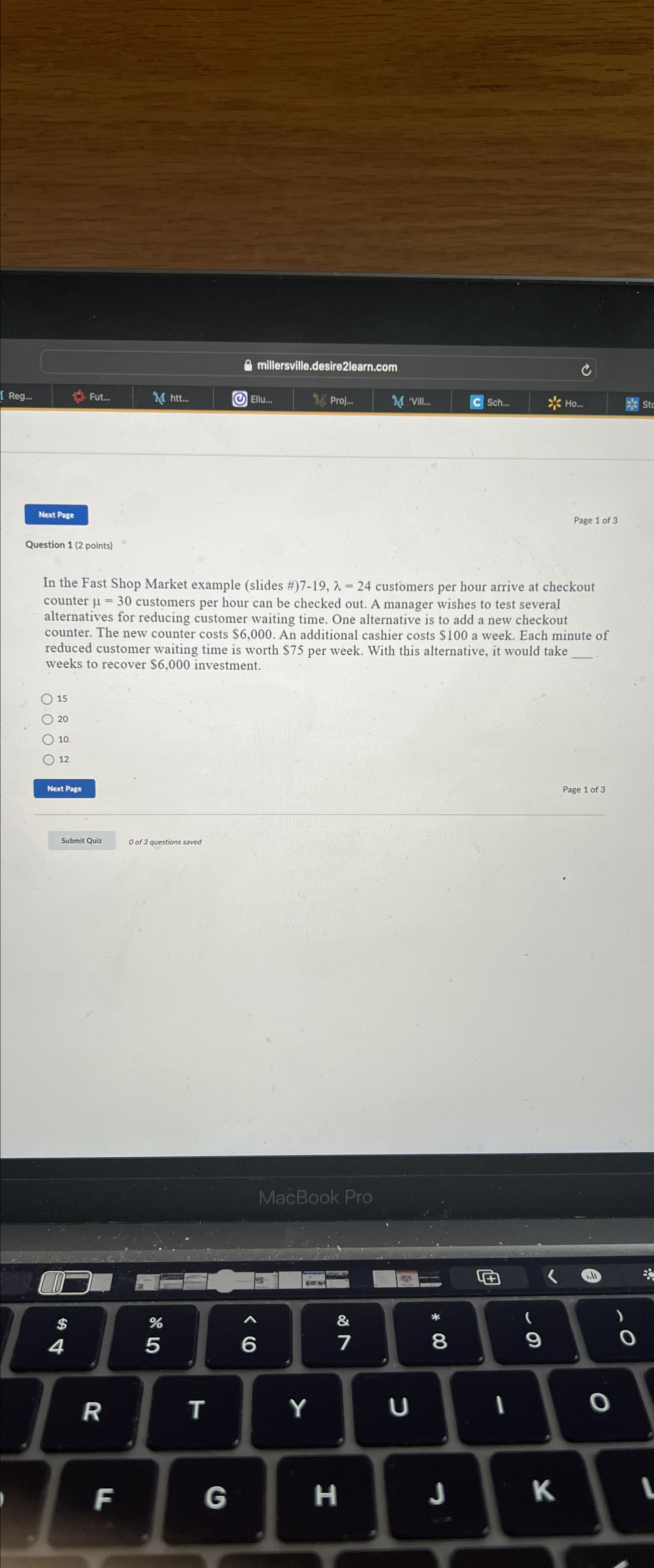  millersville.desire2learn.com ( Reg... Fut... Y ntt.. (C) Ellu... 98 Proj... M