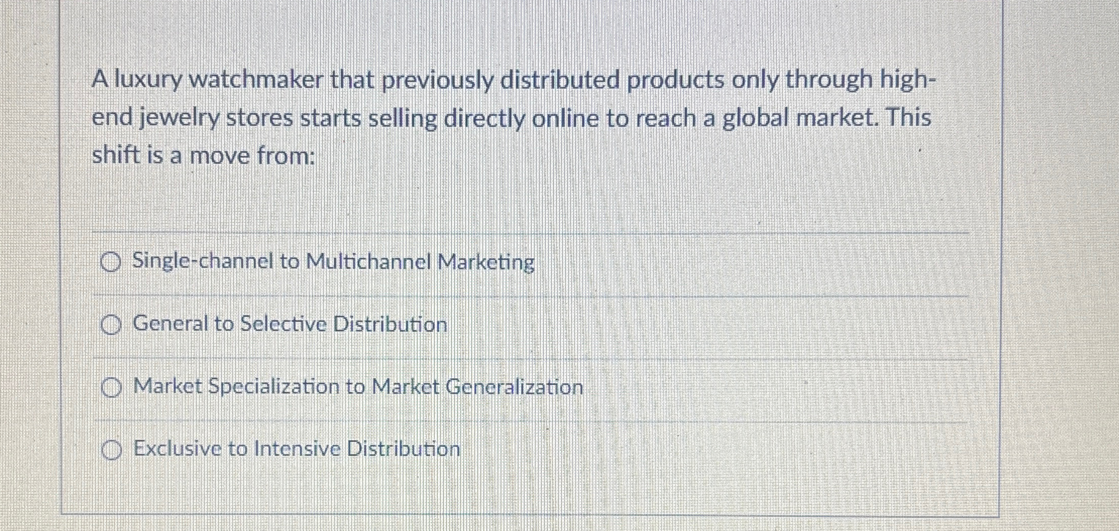  A luxury watchmaker that previously distributed products only through highend jewelry