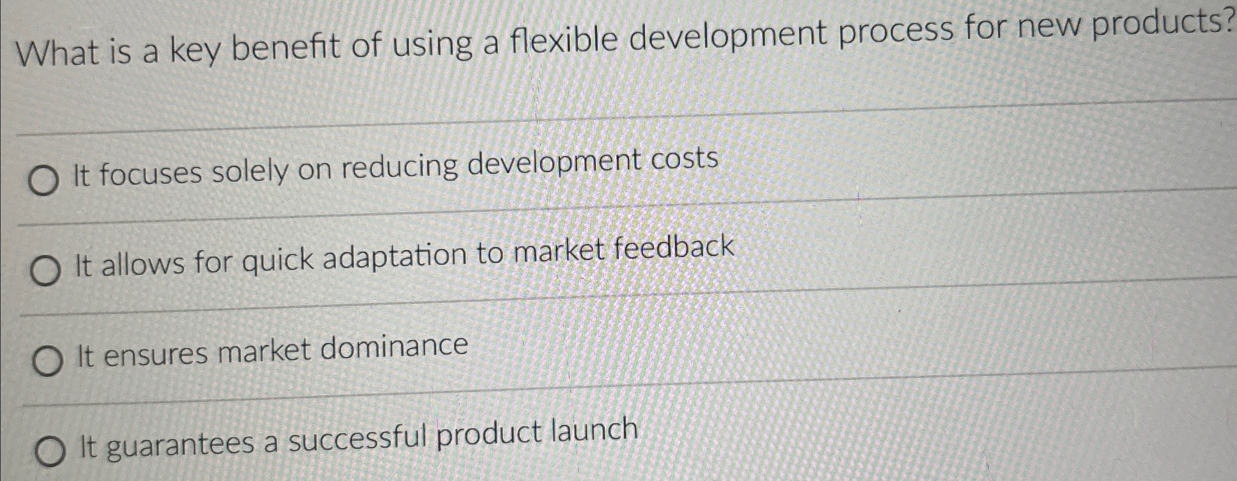  What is a key benefit of using a flexible development process