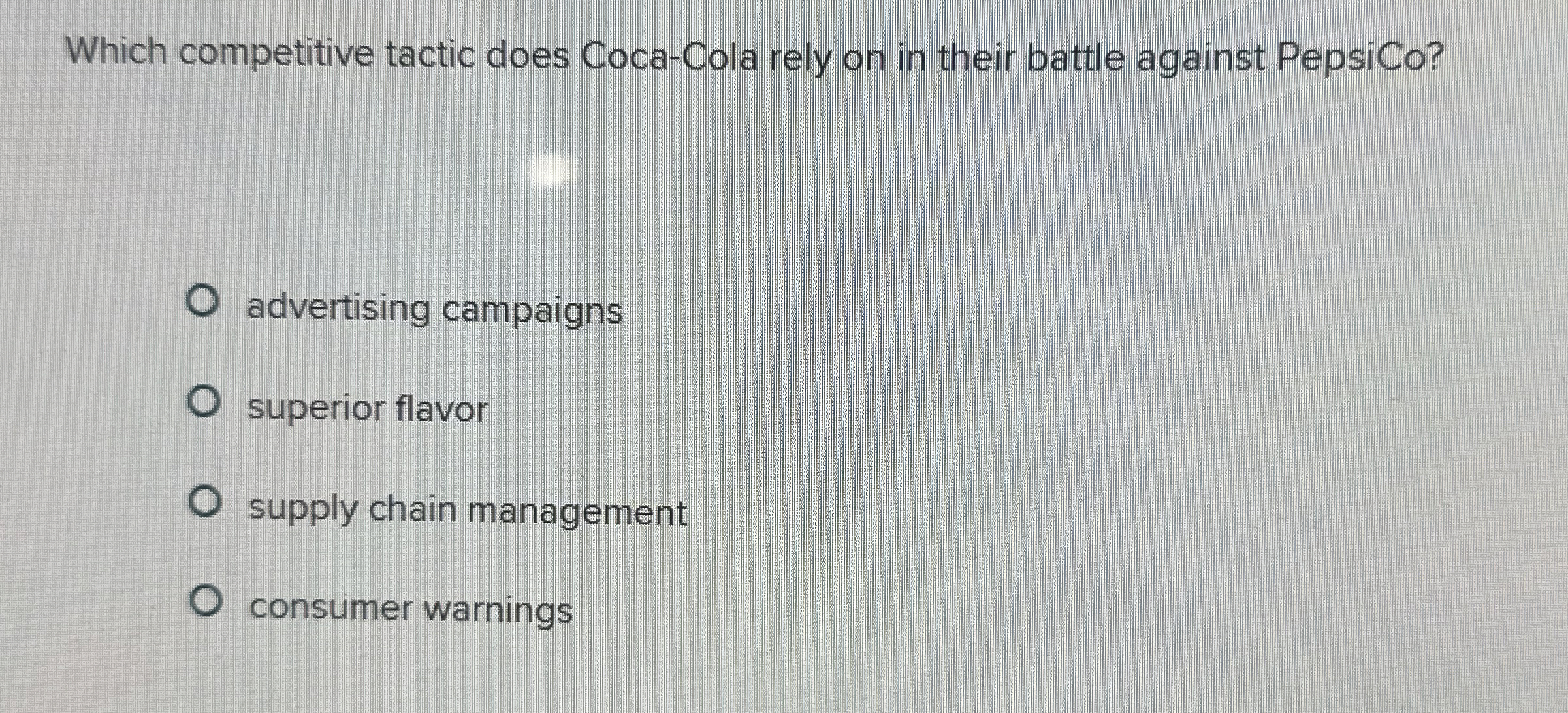  Which competitive tactic does Coca-Cola rely on in their battle against