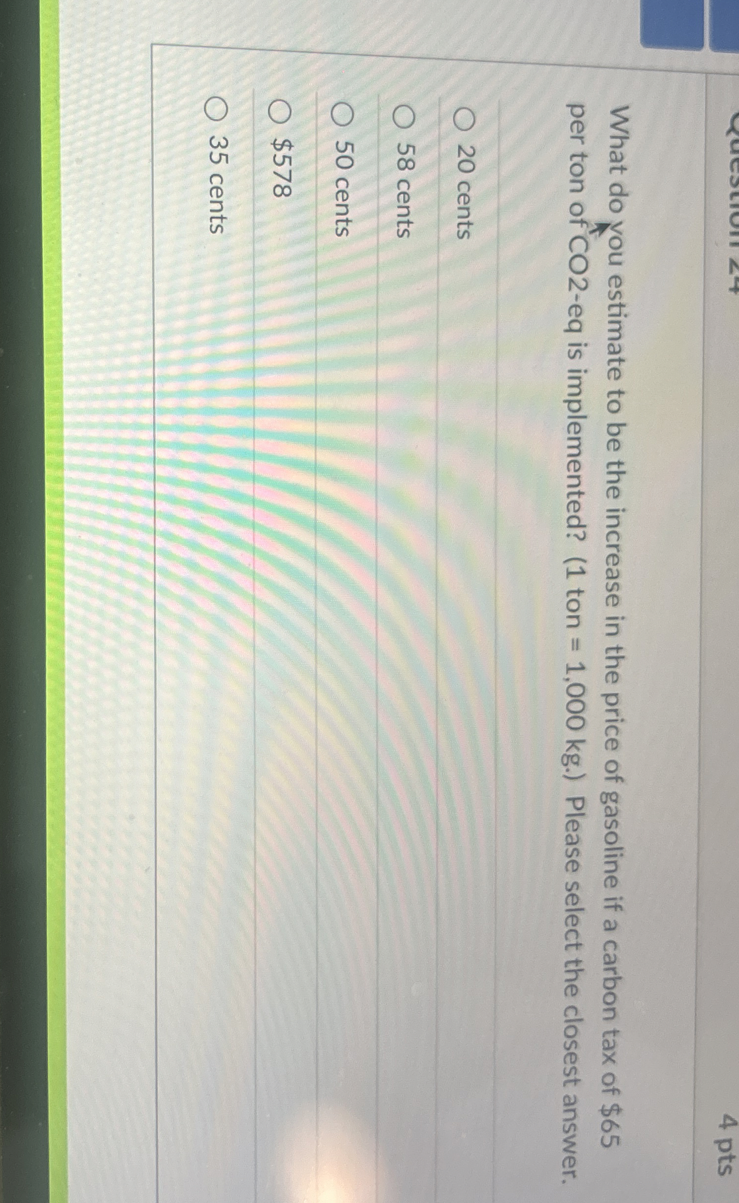  4 pts What do you estimate to be the increase in