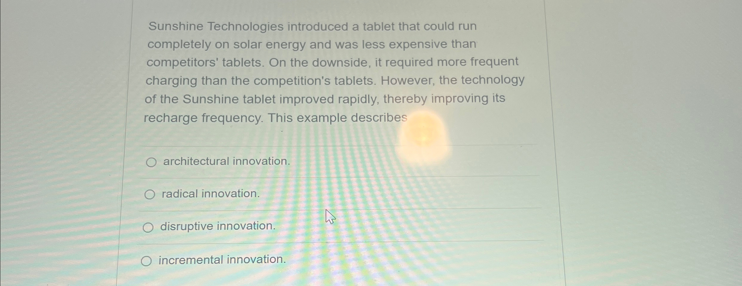  Sunshine Technologies introduced a tablet that could run completely on solar
