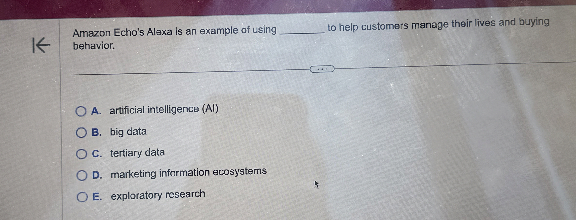  Amazon Echo's Alexa is an example of using q, to help