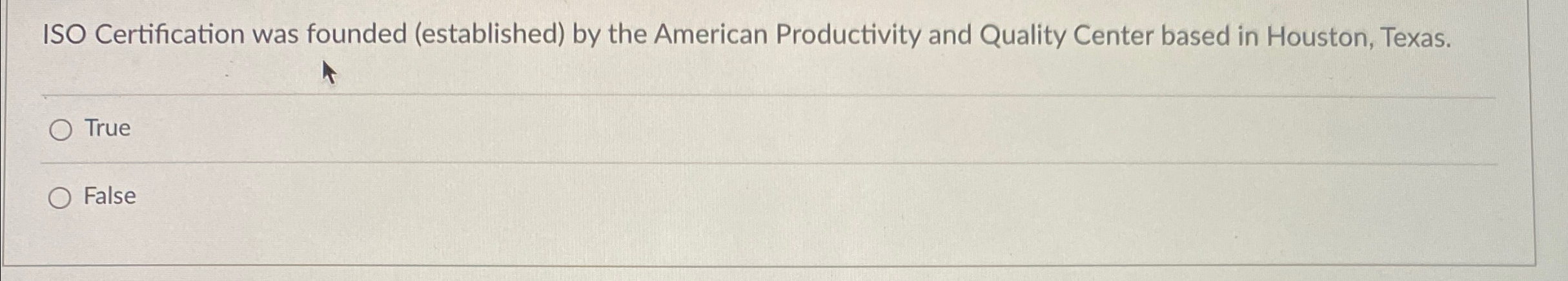  ISO Certification was founded (established) by the American Productivity and Quality