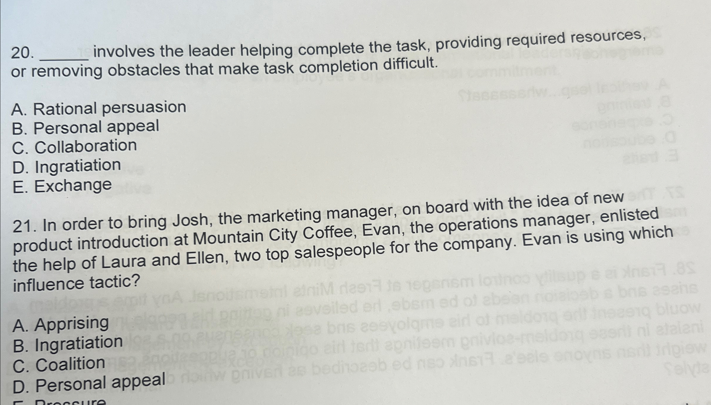  q, involves the leader helping complete the task, providing required resources,