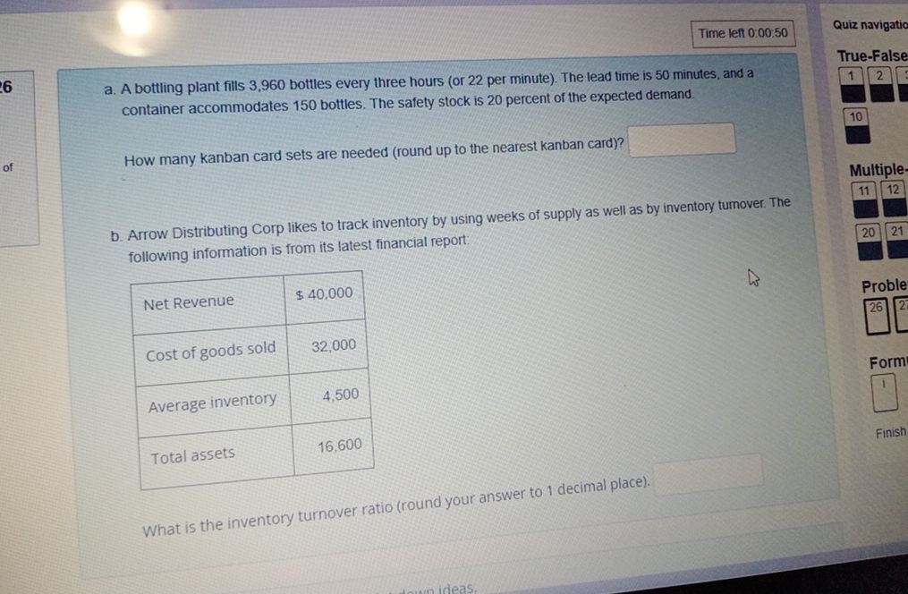  Time left 0:00:50 a. A bottling plant fills 3,960 bottles every