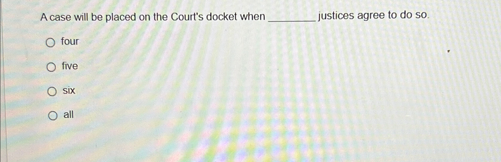  A case will be placed on the Court's docket when q,