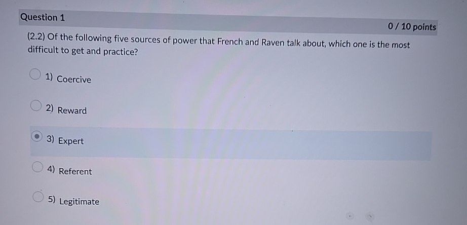  Question 1 010 points (2.2) Of the following five sources of