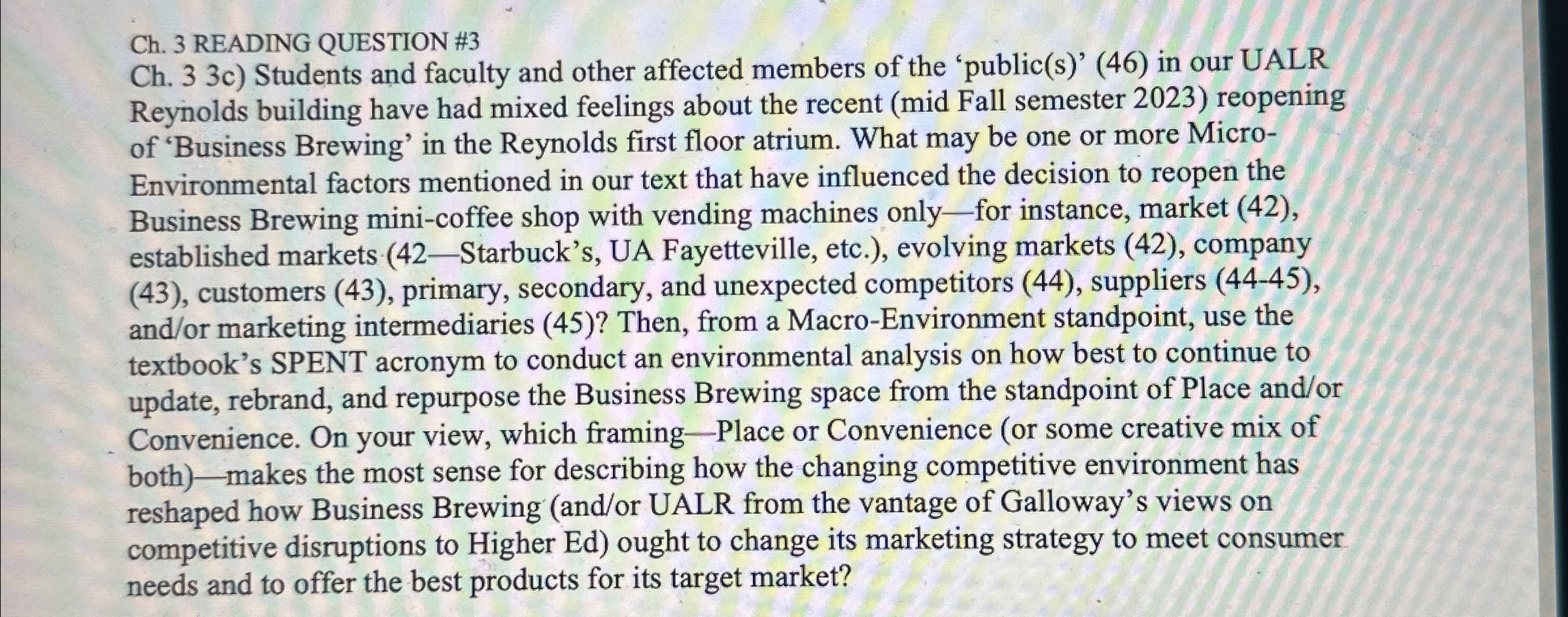  Ch.3 READING QUESTION #3 Ch.33c) Students and faculty and other affected