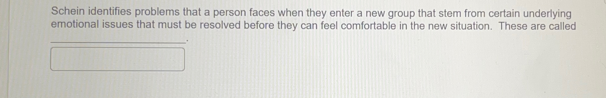  Schein identifies problems that a person faces when they enter a