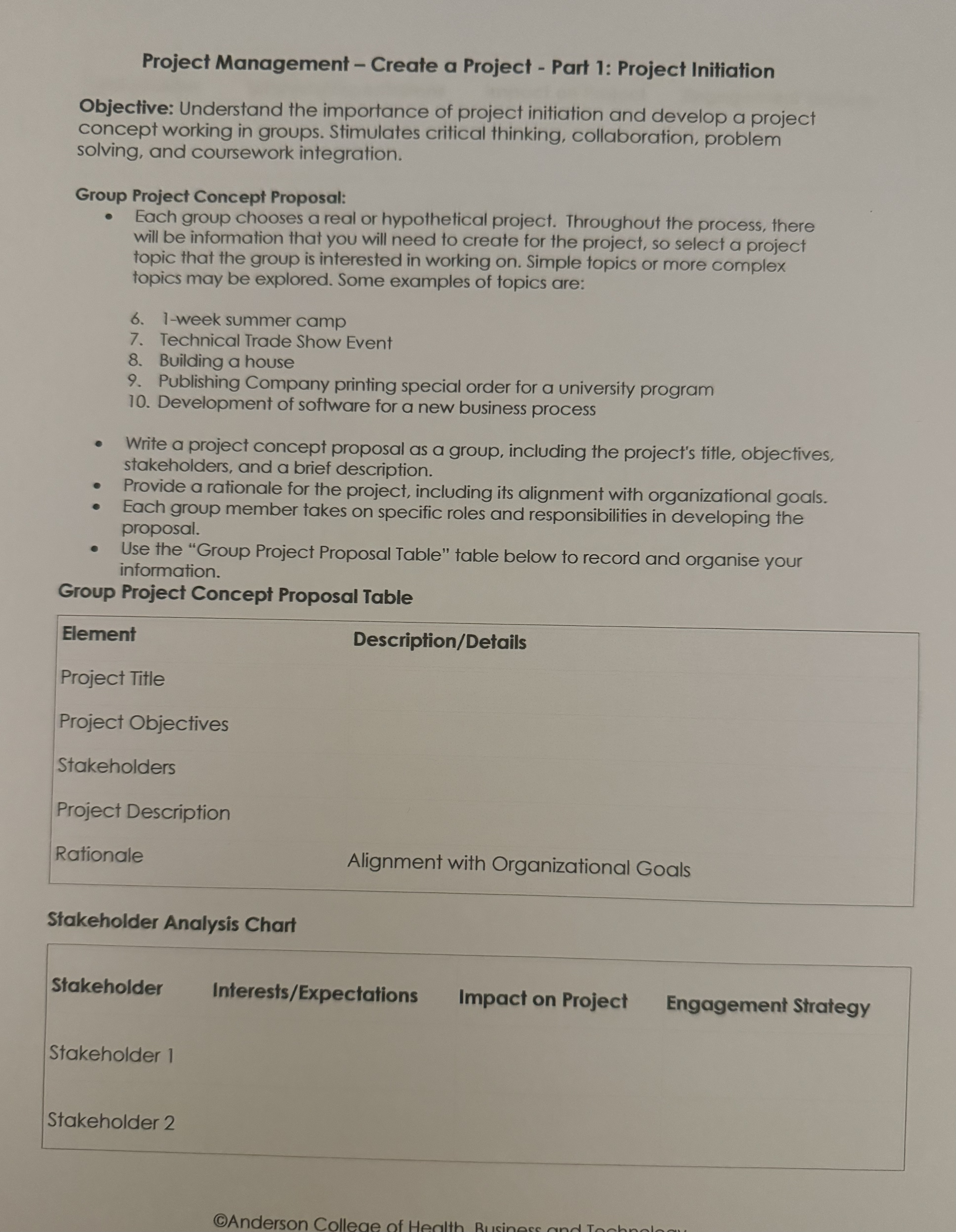  Project Management - Create a Project - Part 1: Project Initiation