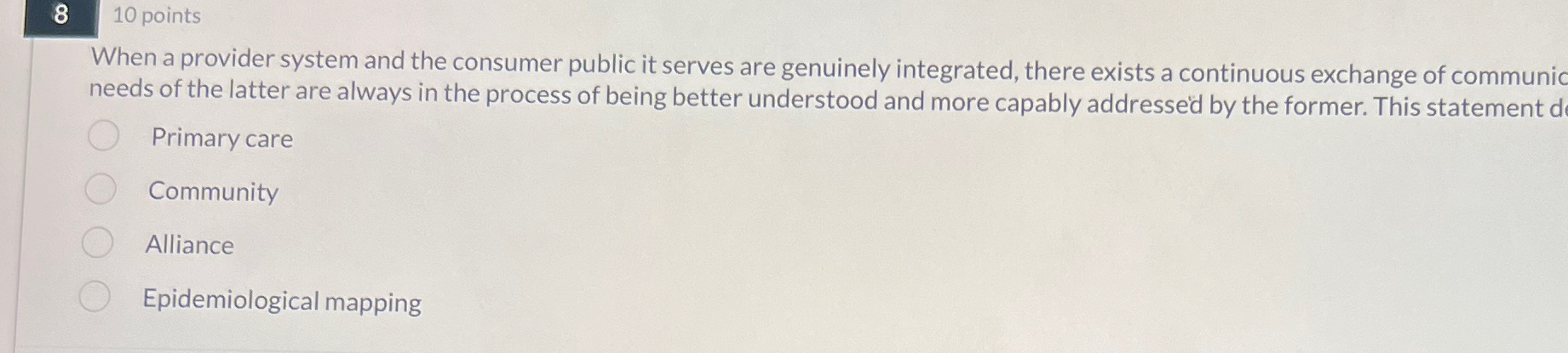 8 10 points When a provider system and the consumer public