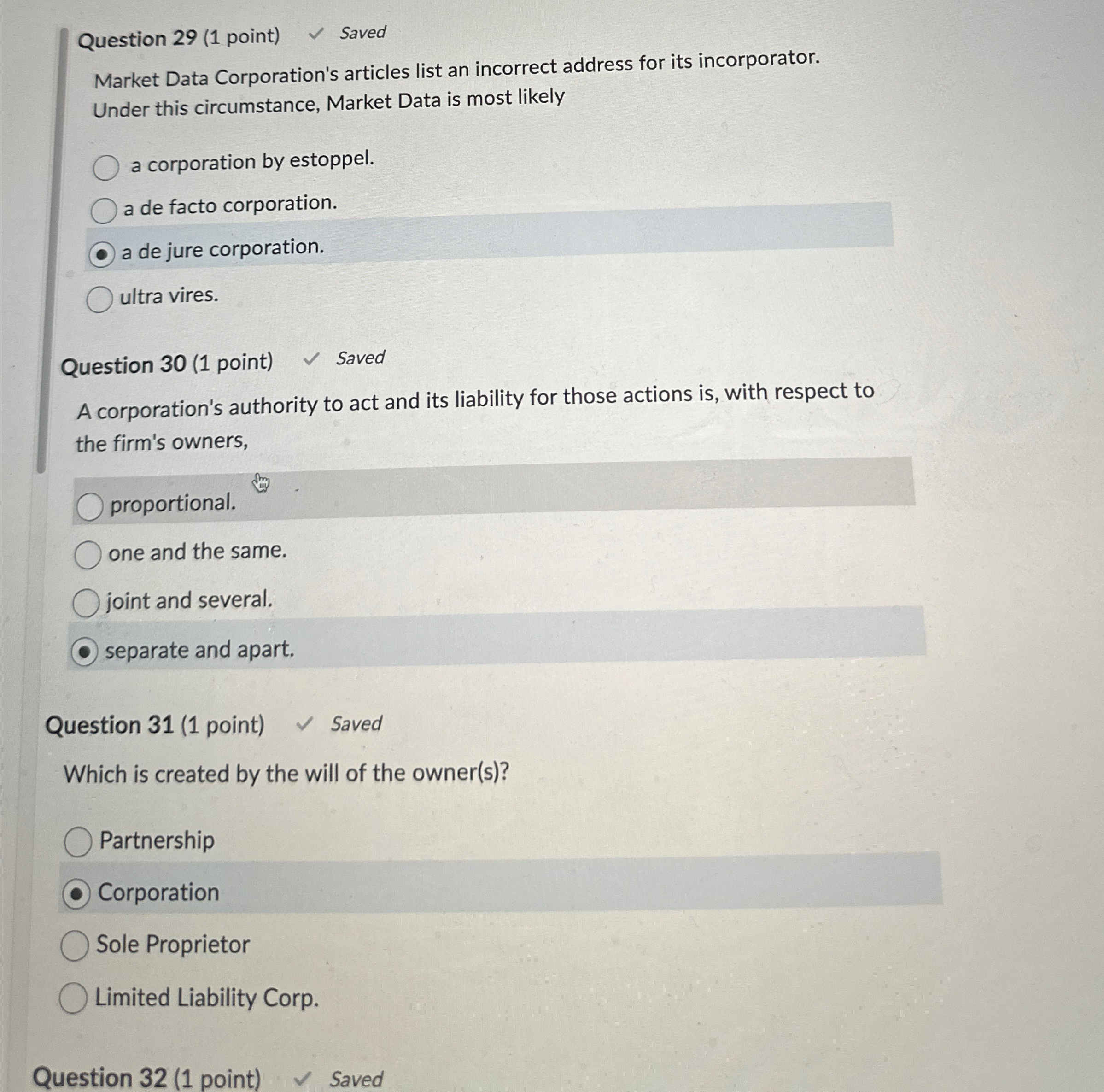  Question 29(1 point) Saved Market Data Corporation's articles list an incorrect