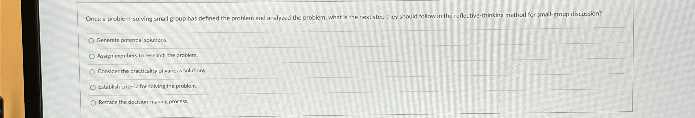  Once a problem-solving small group has defined the problem and analyzed