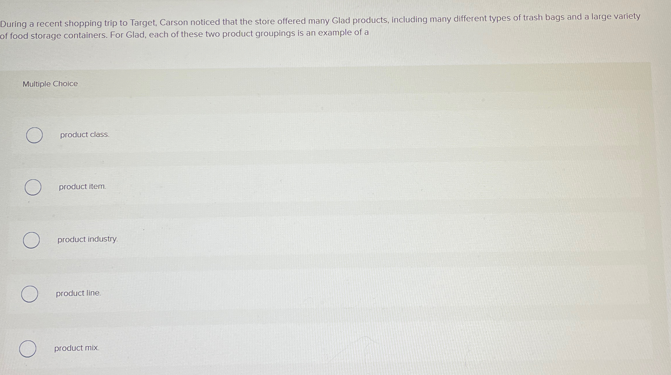  During a recent shopping trip to Target, Carson noticed that the