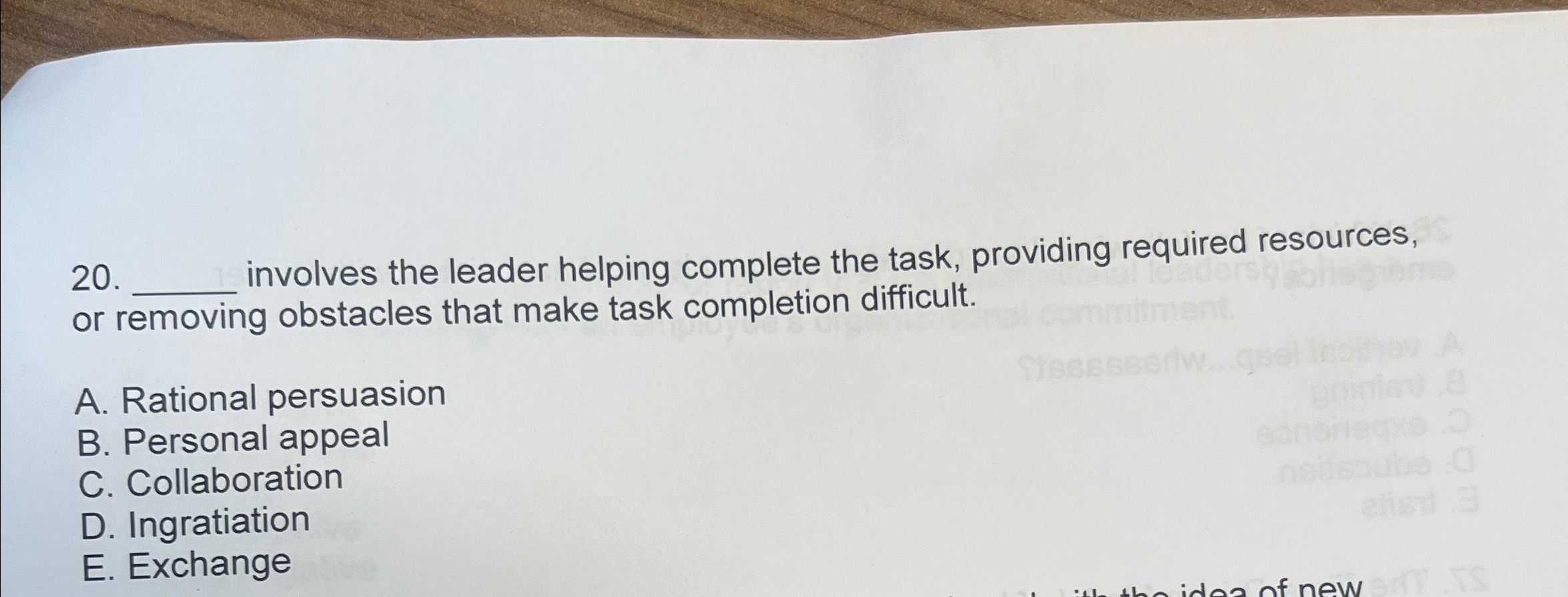  q, involves the leader helping complete the task, providing required resources,
