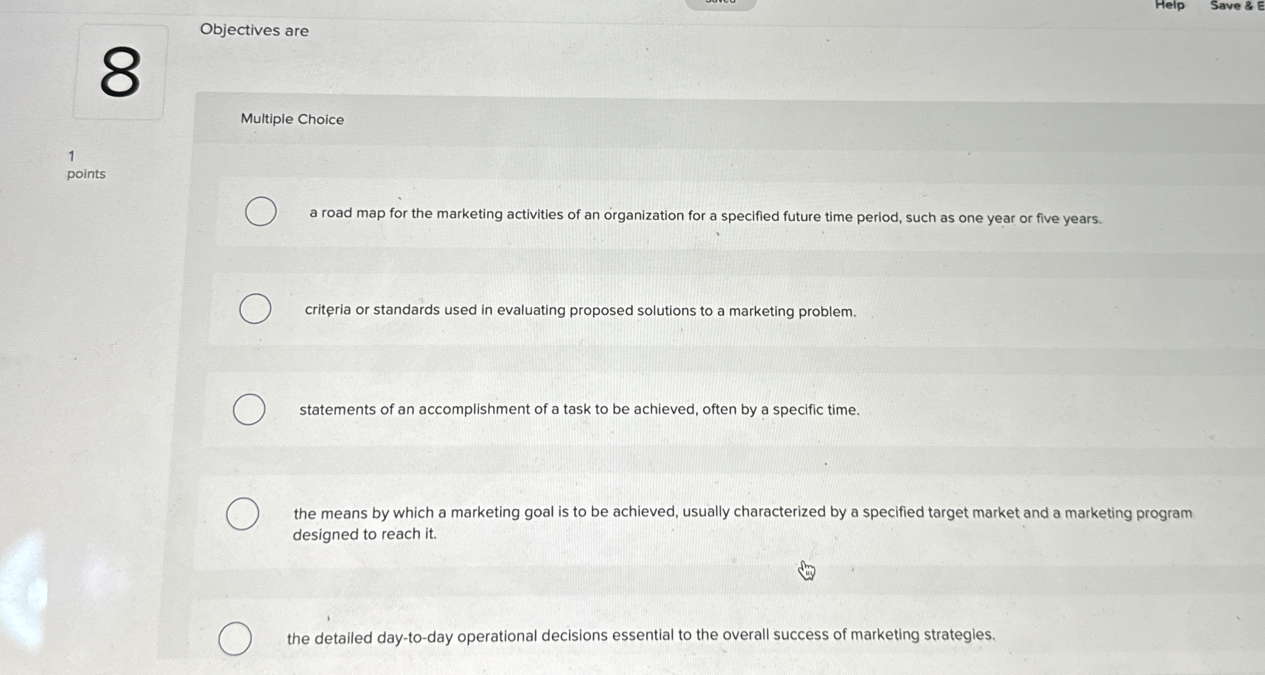  Objectives are Multiple Choice 1 points a road map for the