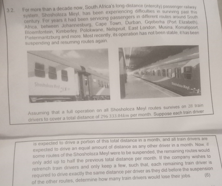  3.2. For more than a decade now, South Africa's long-distance (intercity)