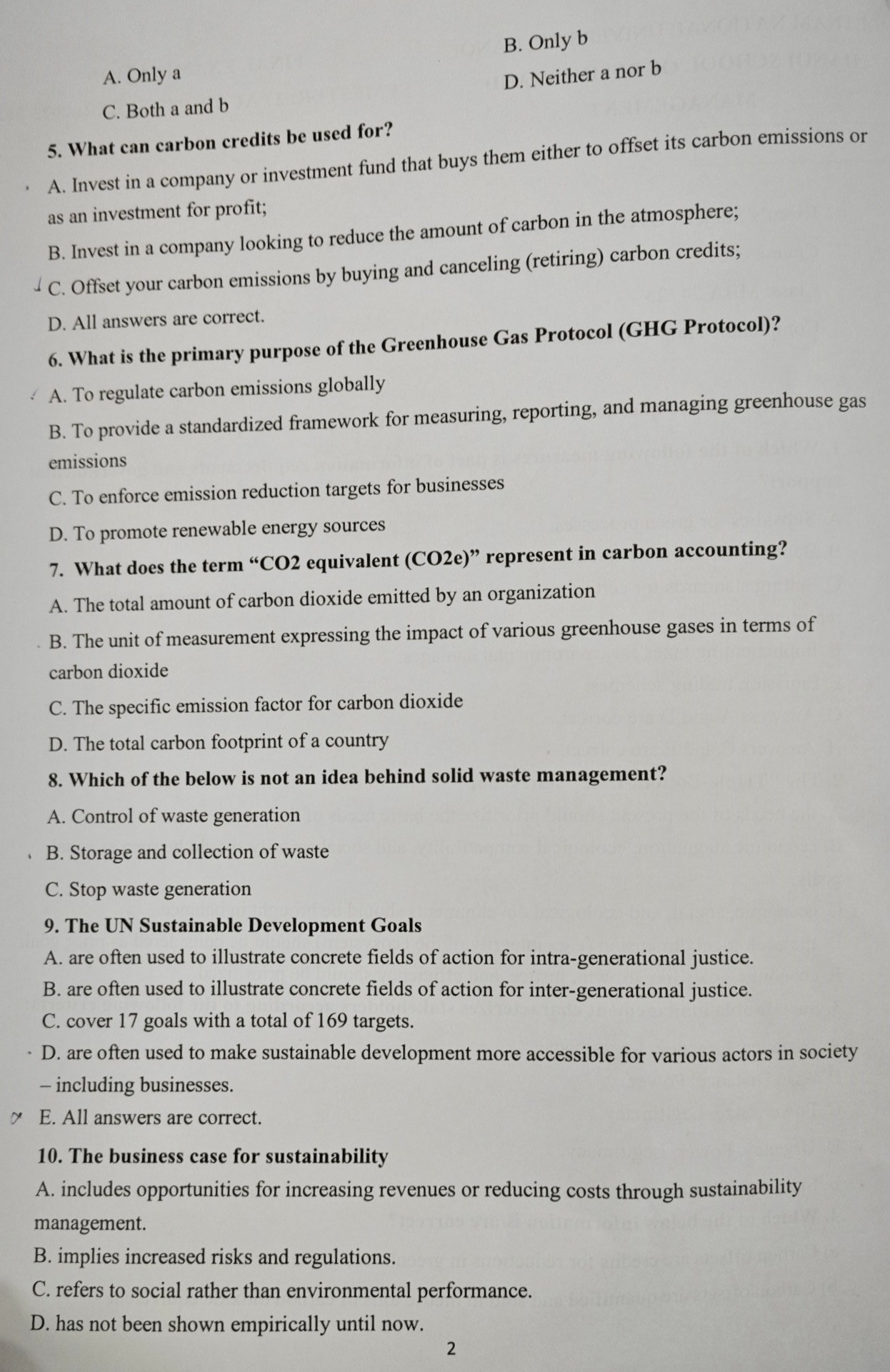  B. Only b A. Only a D. Neither a nor b