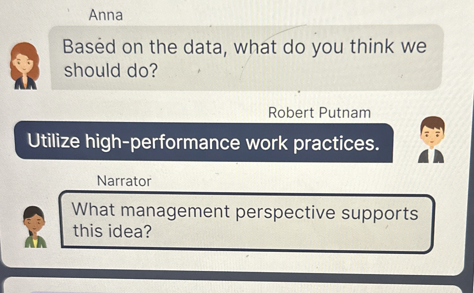  Anna Based on the data, what do you think we should