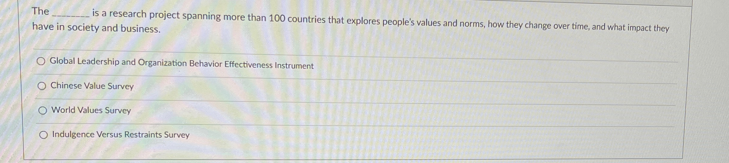  The q, is a research project spanning more than 100 countries