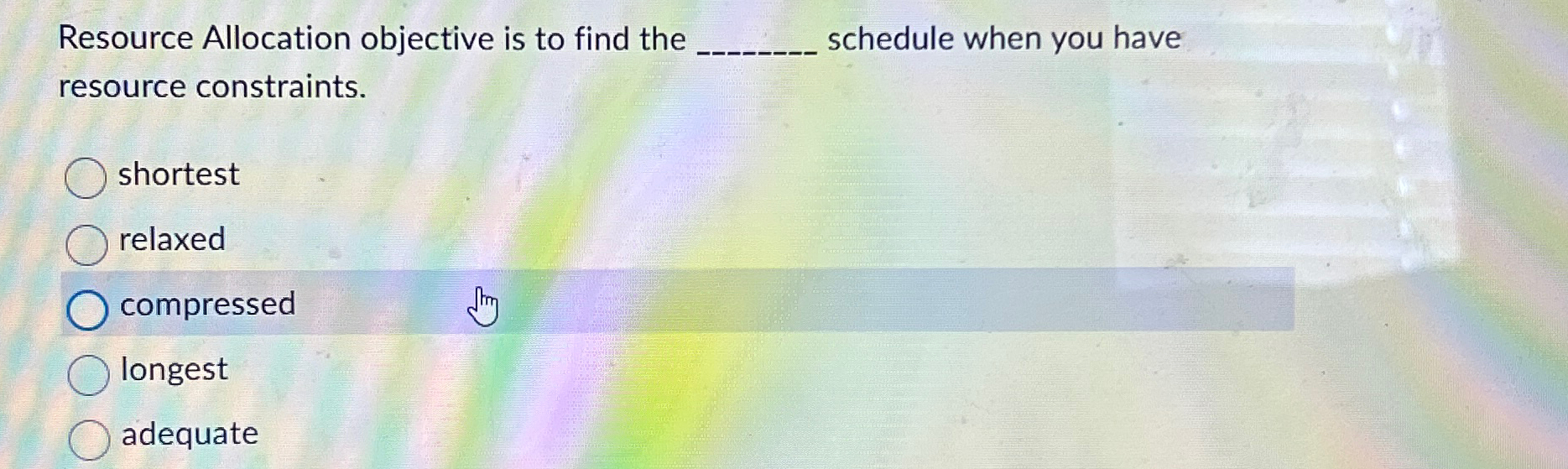  Resource Allocation objective is to find the q, schedule when you
