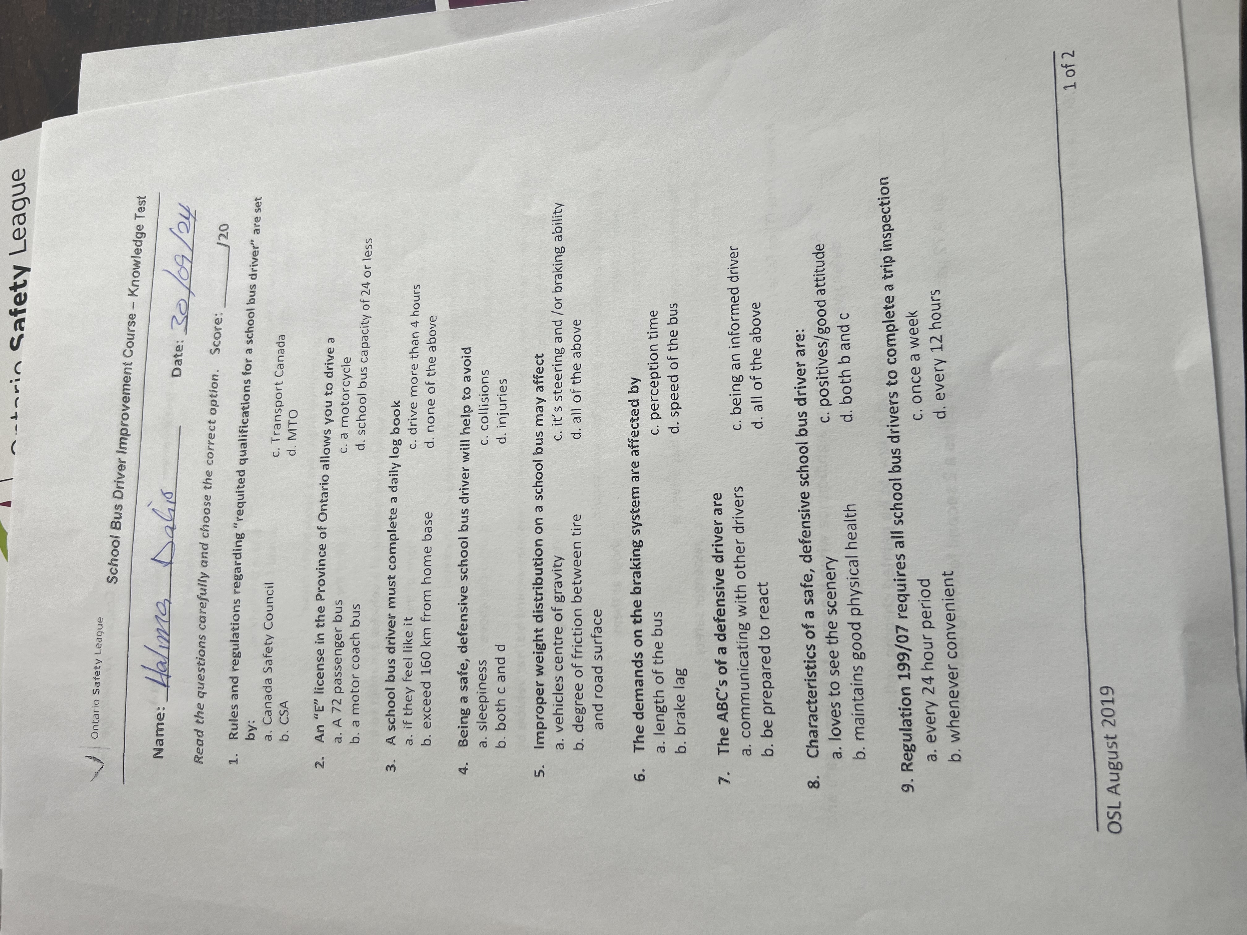  Name: Halimo, Dahio Date: 3009?2420 Score: Rules and regulations regarding "requited