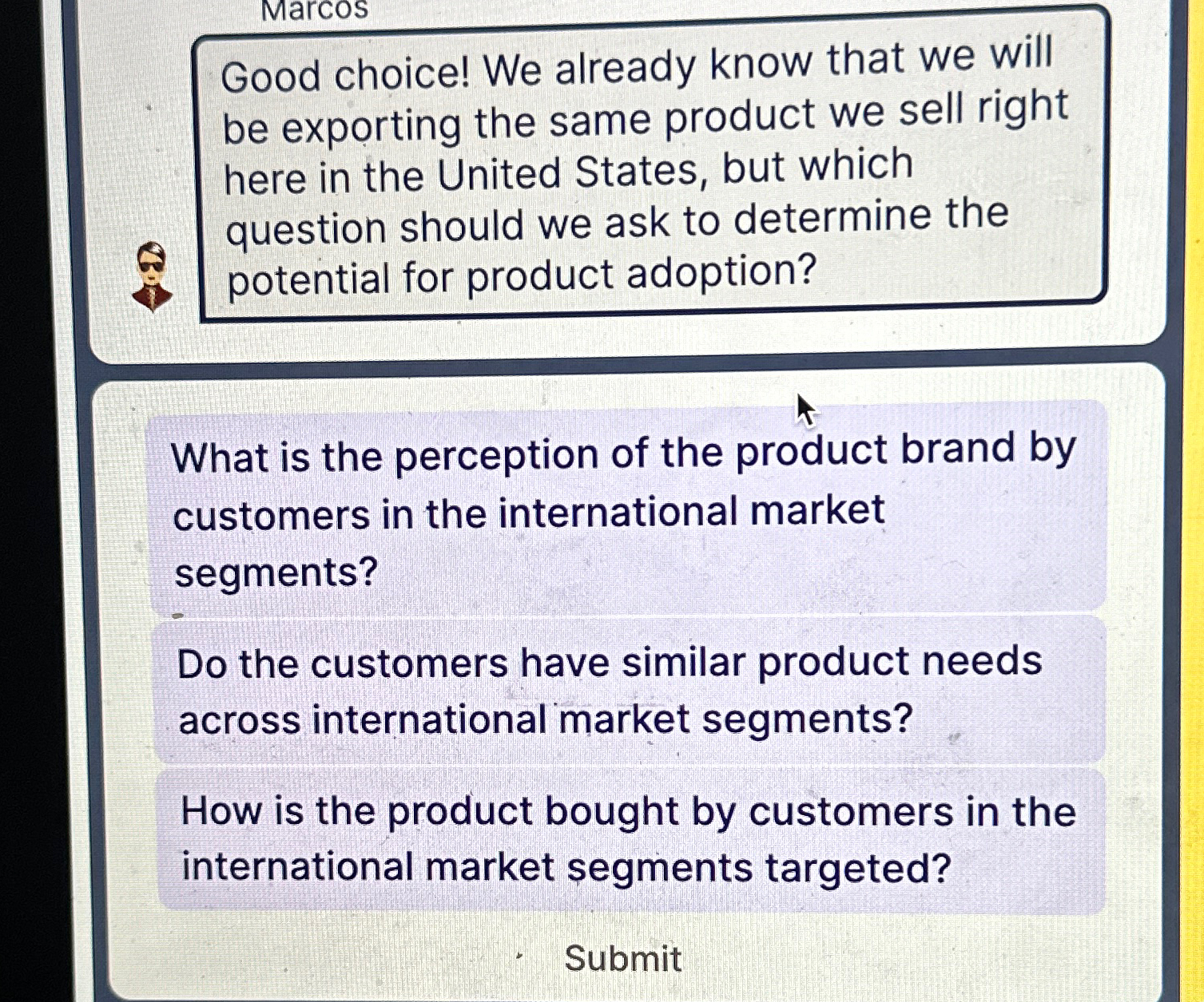  Good choice! We already know that we will be exporting the