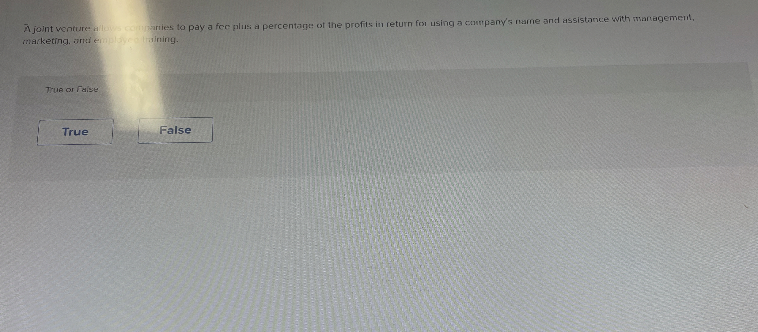  A joint venture allowsanies to pay a fee plus a percentage