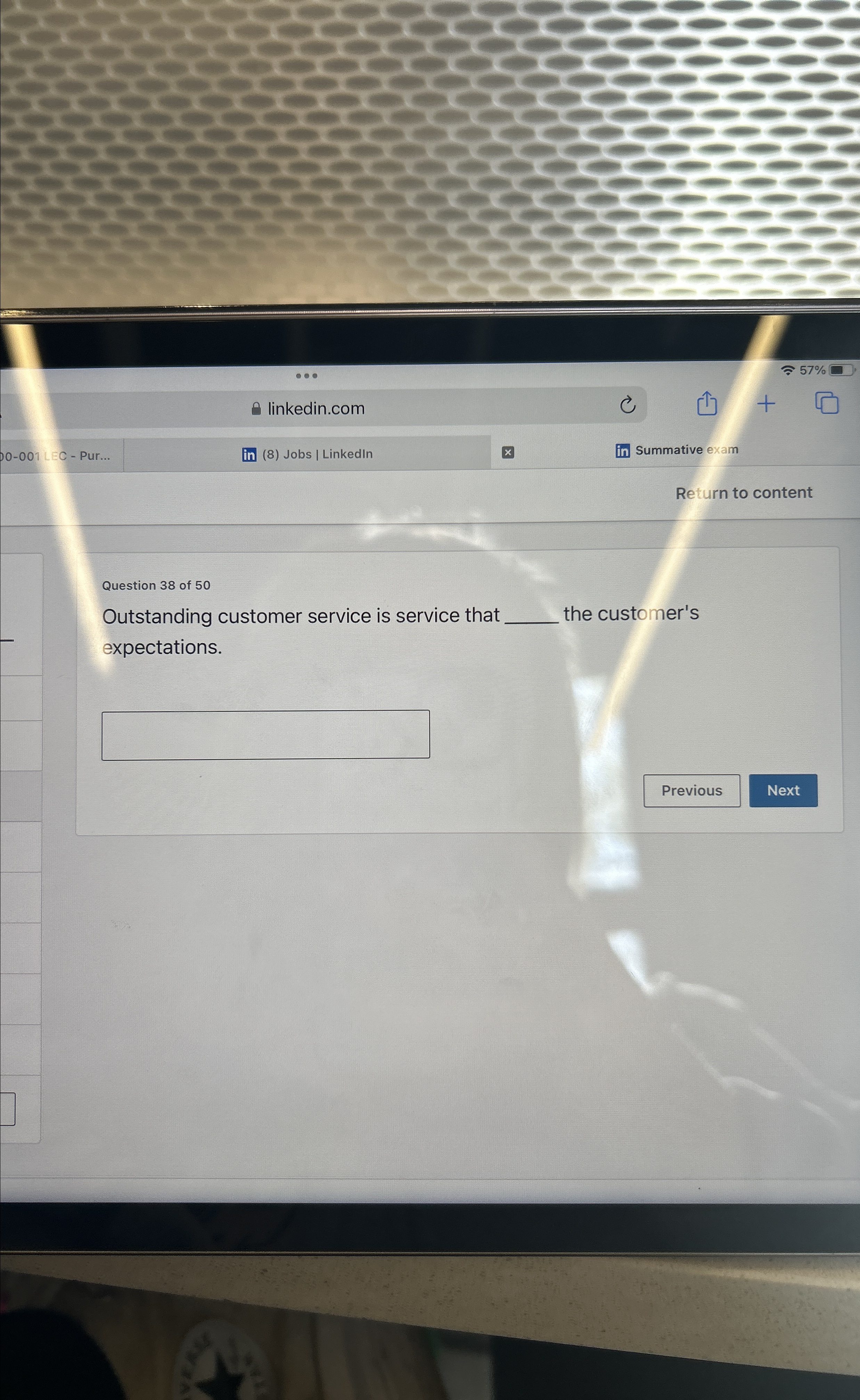  linkedin.com D-001 LEC - Pur... (8) Jobs / LinkedIn Summative exam