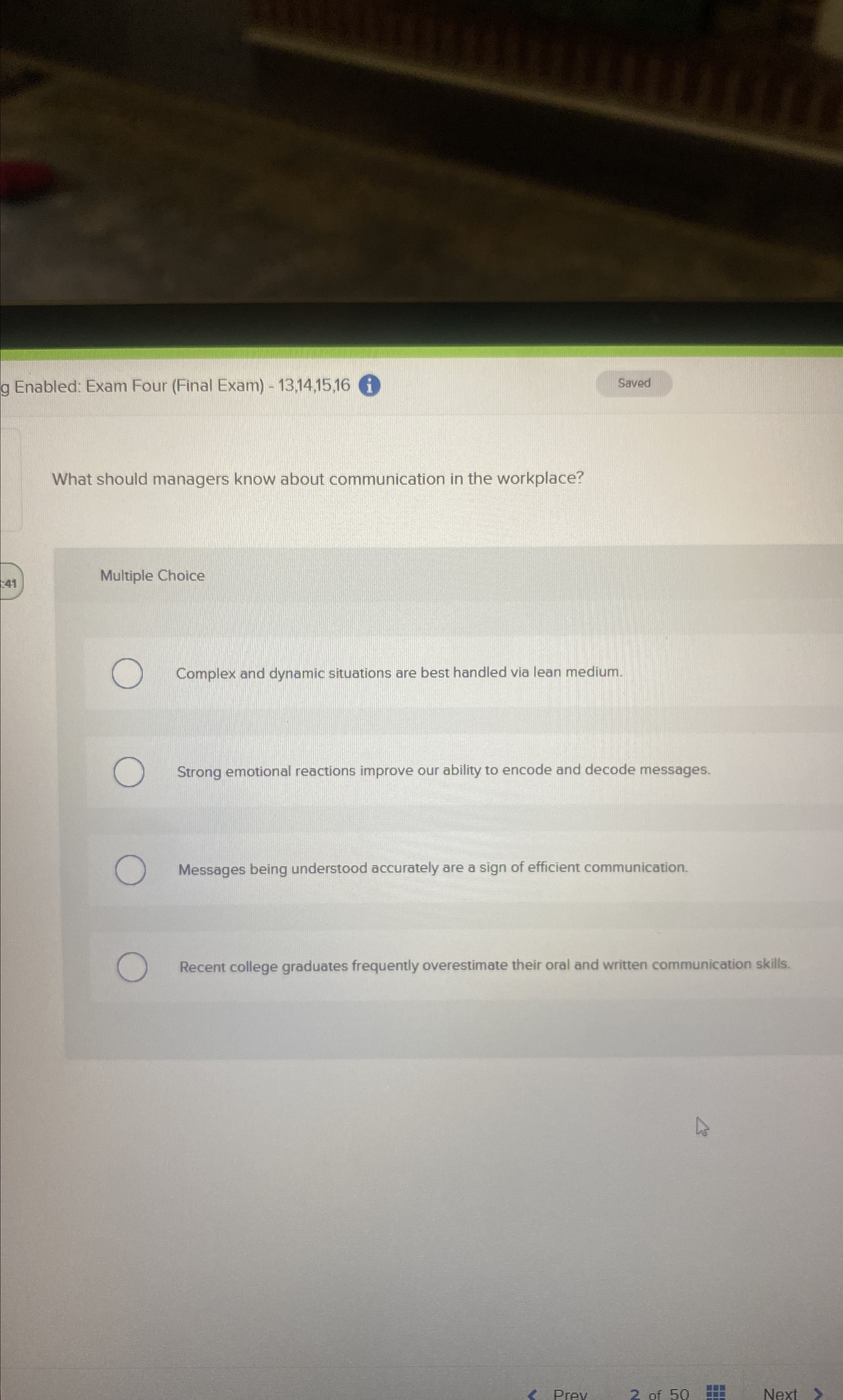  g Enabled: Exam Four (Final Exam)-13,14,15,16 What should managers know about