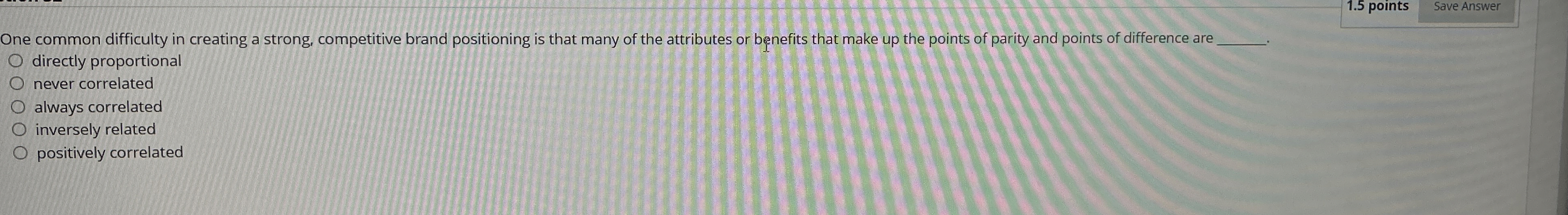  One common difficulty in creating a strong, competitive brand positioning is