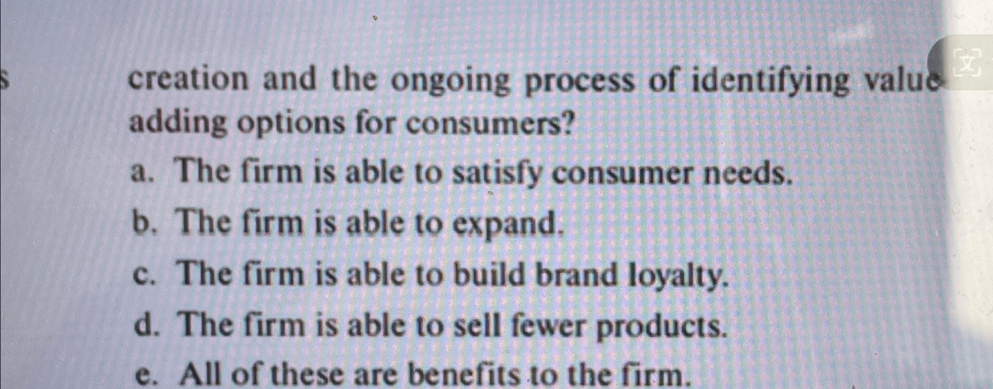  creation and the ongoing process of identifying value adding options for