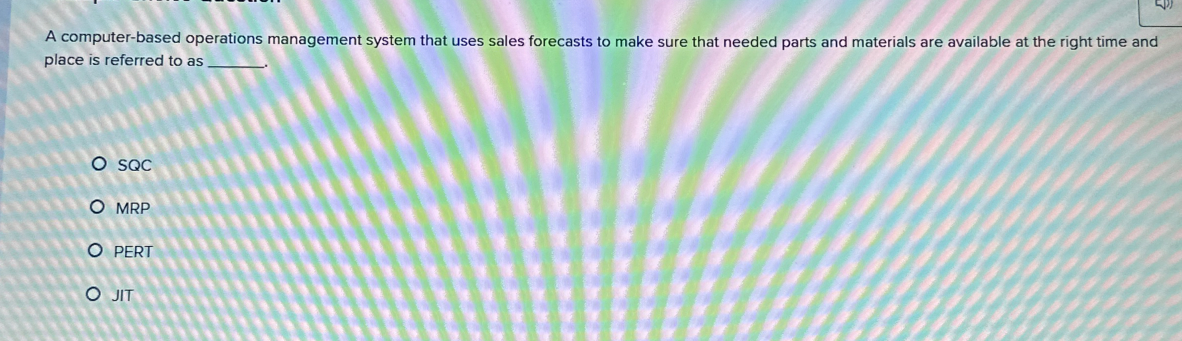  A computer-based operations management system that uses sales forecasts to make