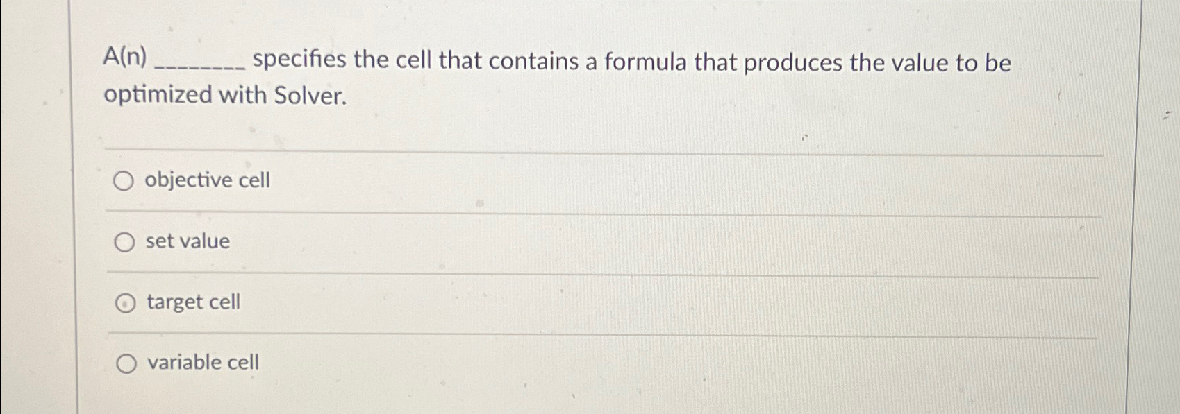  A(n)q, specifies the cell that contains a formula that produces the