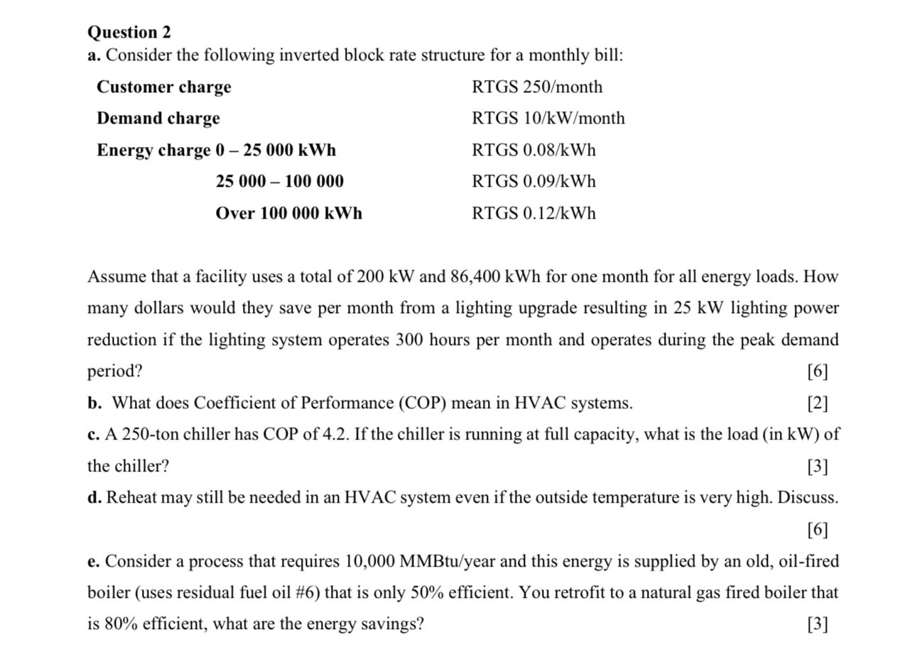  Question 2 a. Consider the following inverted block rate structure for