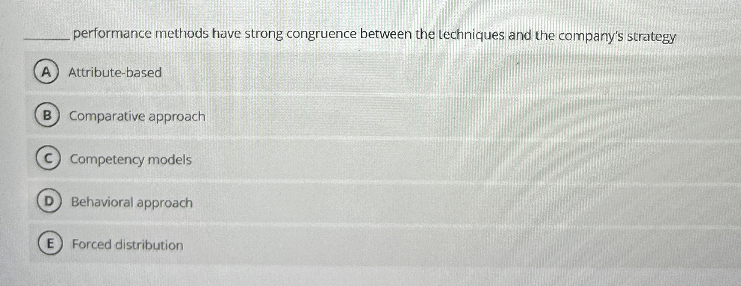  performance methods have strong congruence between the techniques and the company's