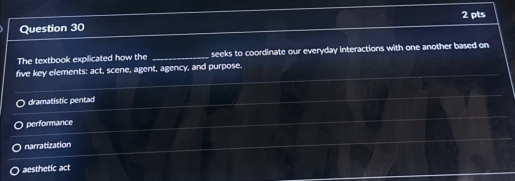  Question 30 The textbook explicated how the q, seeks to coordinate