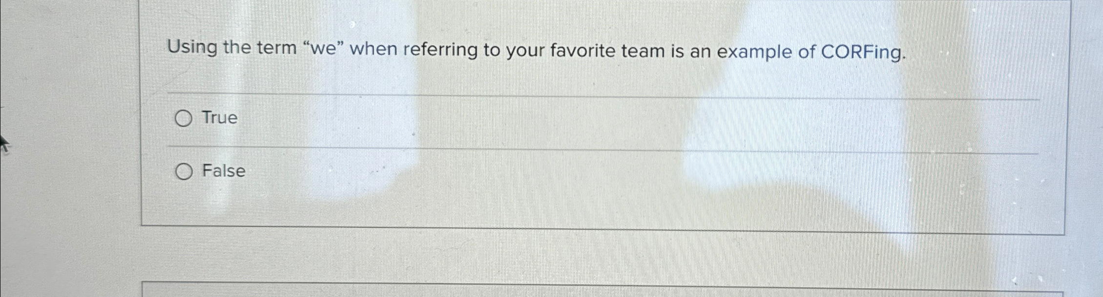  Using the term "we" when referring to your favorite team is