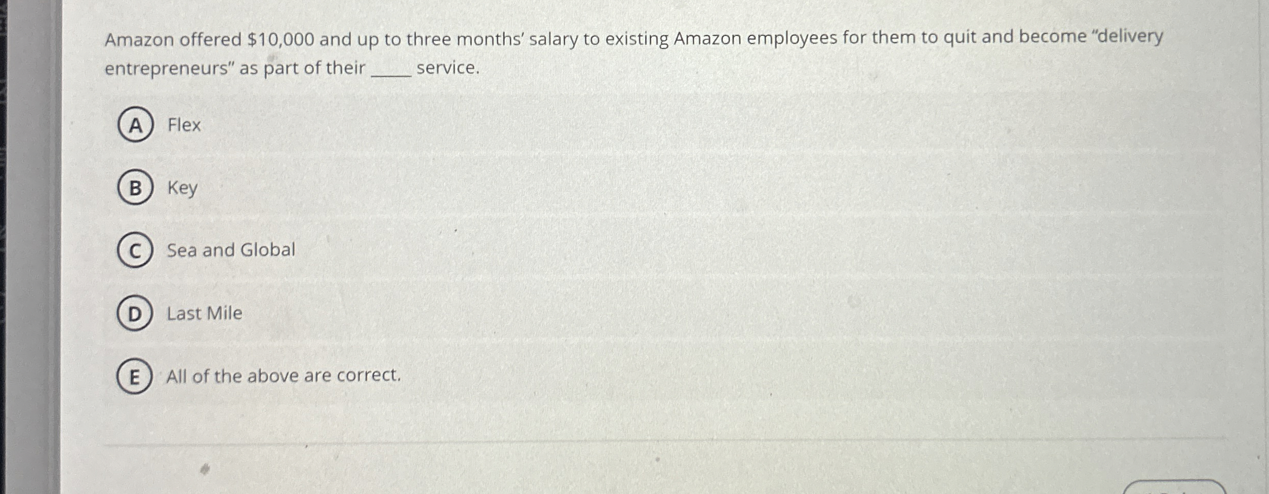  Amazon offered $10,000 and up to three months' salary to existing