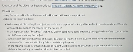  A transcript of the video has been provided: +- A Directions